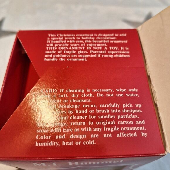 Vintage 1990 Hummel Glass Christmas Ornament Flying Angel 8th Annual Edition - Picture 4 of 6